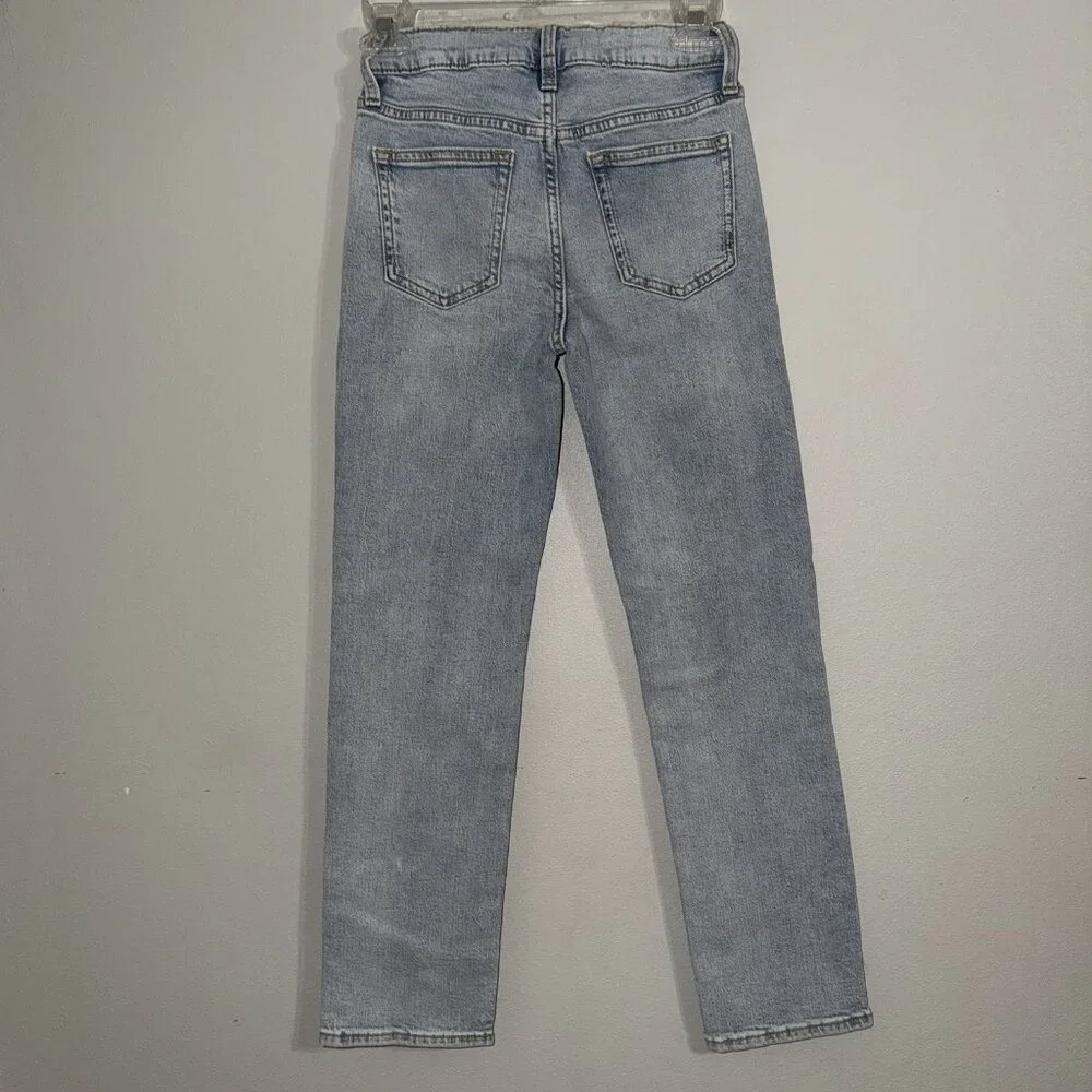 Old Navy Girls Jeans Slim Light Wash Size 10‎ NEW Adjustable Waist Distressed